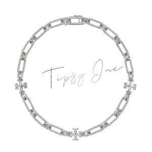 Tory Burch Silver Coated Roxanne Chunky Necklace!